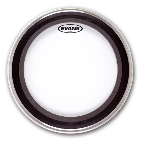 Parche batidor para bombo de 18" Evans BD18EMAD de una capa de 10mil y Emad externo.