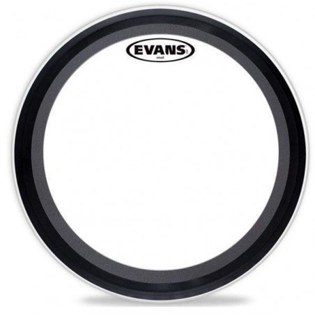 Parche batidor para bombo de 22" Evans BD22EMAD de una capa de 10mil y Emad externo.
