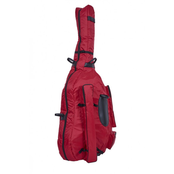 Funda para Contrabajo 4/4 Bam Perfomance PERF1103S en color Rojo, funda impermeable, ligera y con un gran acolchado.