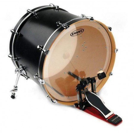 Parche de bombo Batidor de 22" Evans BD22B3 EQ3 Transparente con ERing, muffle y de 2 capas de 6,5mil cada una. Parche de bombo Batidor de 22" Evans BD22B3 EQ3 Transparente con ERing, muffle y de 2 capas de 6,5mil cada una.