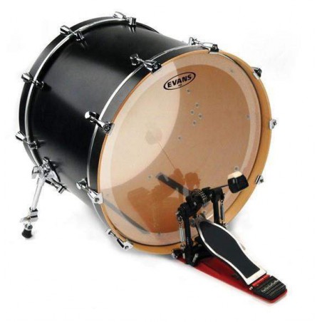 Parche de bombo batidor de 22" Evans BD22GB4 EQ4 Transparente con ERing de 1 capa.