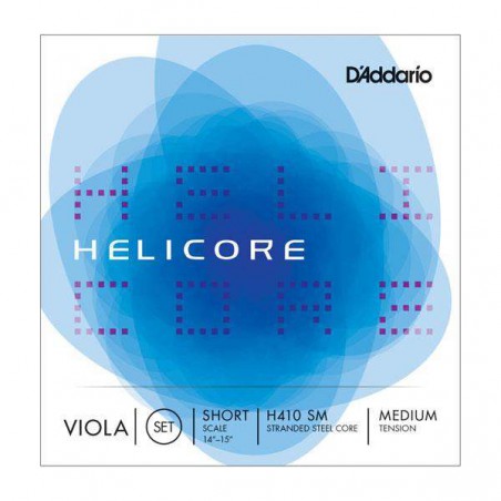 Juego de cuerdas para Viola de 13" D'Addario Helicore H410SM de tensión media ( Medium ) y escala corta.