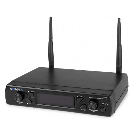VONYX WM62 Micrófono inalámbrico UHF 16Ch con 2 micrófonos de mano