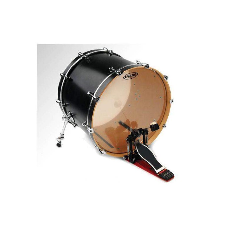 Parche batidor para bombo de 20" Evans Genera G2 BD20G2 de dos capas de 7 mil transparentes.
