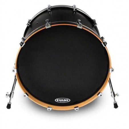 Parche de bombo resonante en color negro de 18" Evans BD18RBG de una capa. Parche de bombo resonante en color negro de 18" Evans BD18RBG de una capa.