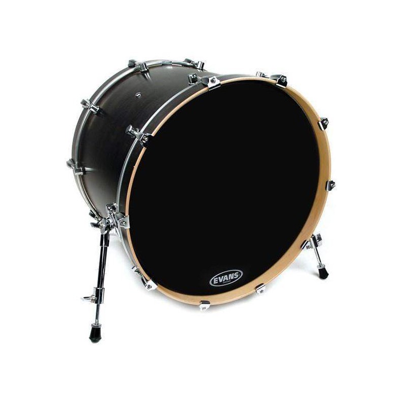 Parche de bombo resonante en color negro de 18" Evans BD18RBG de una capa.