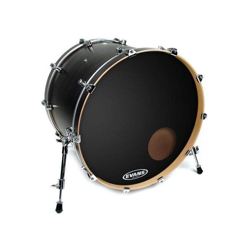 Parche EVANS 20" Bombo Resonante EQ3 ONYX COATED BLACK ERING. ORIFICIO 5".