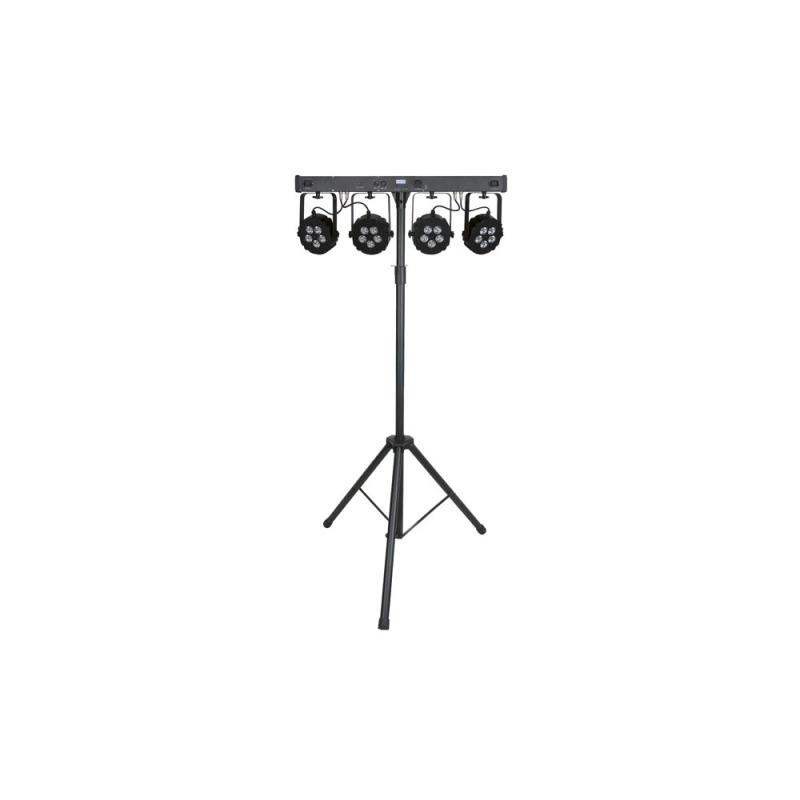 SHOWTEC Compact Power Lightset 4 RGBW .Equipo de luces de 4 Focos par led con soporte y estuche .