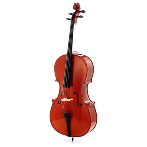 Violoncello acústico YAMAHA VC5 4/4 macizo, barnizado a mano, con funda y Arco. Tipo Stradivarius.