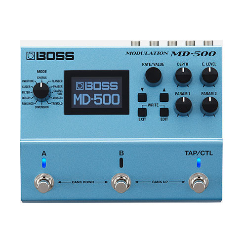 comprar Pedal de Modulación Boss MD-500 con 12 modos y 28 tipos de modulación, todos con parámetros para editarlos.