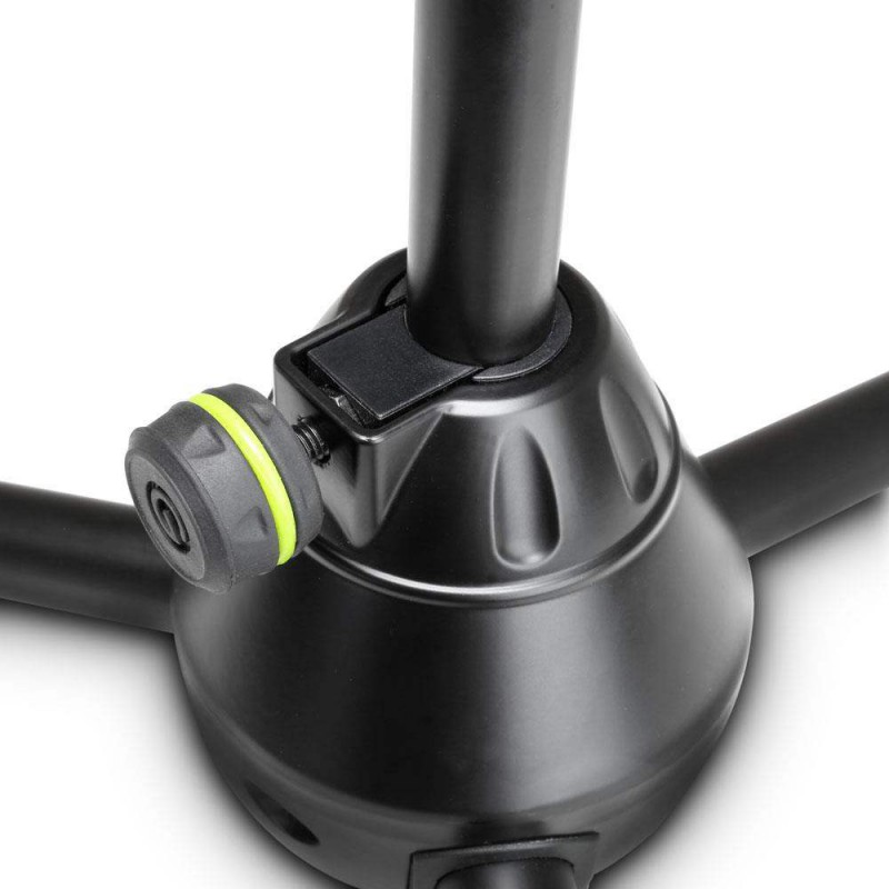 Gravity MS 4222 B Pie de micrófono corto con trípode y brazo jirafa telescópico de 2 puntos de ajuste negro
