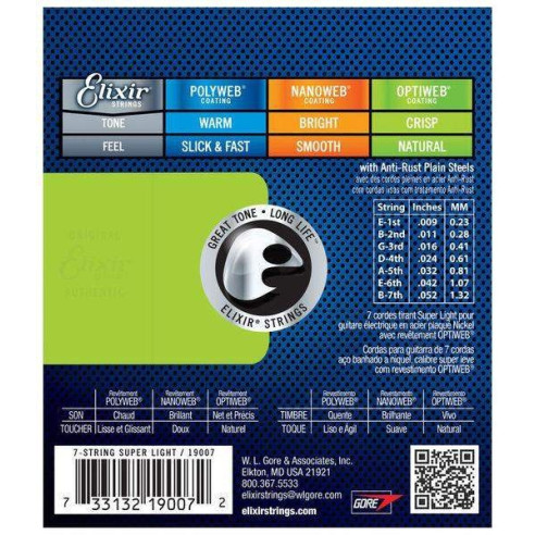 Compra Juego Optiweb 7 Cuerdas Super Light 09-52 19007 online | MusicSales