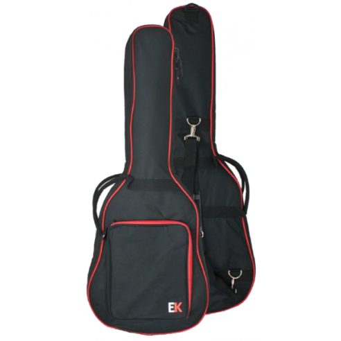 Funda Guitarra Acústica 15mm Negra/Roja FGA15RD