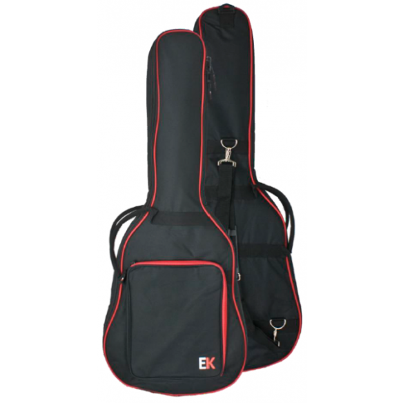 EK Bags FGA15RD Funda Guitarra Acústica 15mm Negra/Roja