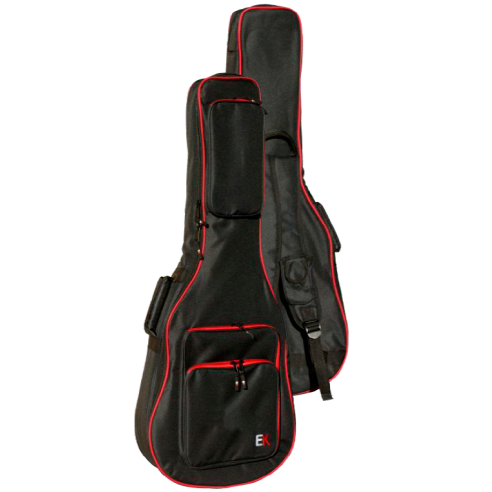 Funda Guitarra Acústica 30mm Negra/Roja FGA30RD