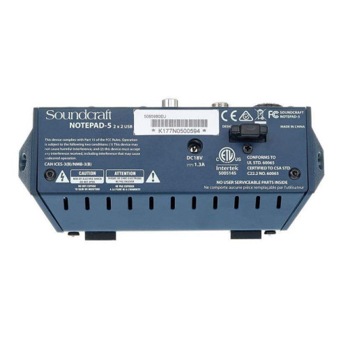 Soundcraft NOTEPAD-5 Mesa Mezclas 5 canales con USB