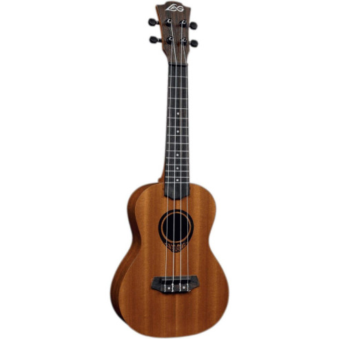 Ukelele Lag TKU10C Serie Tiki Uku Concert con el cuerpo de Sapelli, tapa de cedro y acabado satinado.