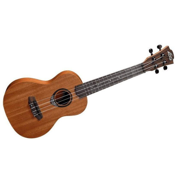 Ukelele Lag TKU10C Serie Tiki Uku Concert con el cuerpo de Sapelli, tapa de cedro y acabado satinado.