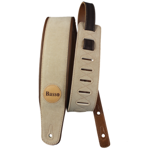 CLA01 CORREA GUITARRA/BAJO Ante Sintético Beige