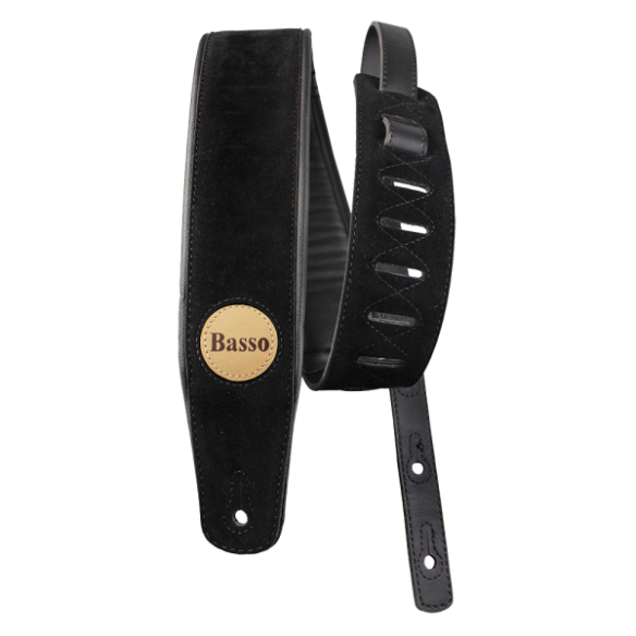 CLA03 CORREA GUITARRA/BAJO Ante Sintético Negro