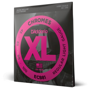 D' Addario ECB81 CHROMES Juego Cuerdas Bajo Eléctrico Ent.Plano 45-100