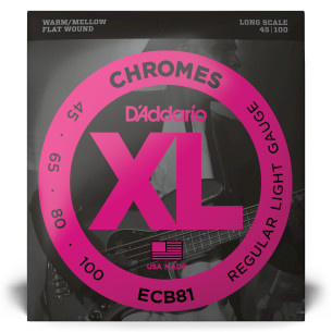 D' Addario ECB81 CHROMES Juego Cuerdas Bajo Eléctrico Ent.Plano 45-100 2