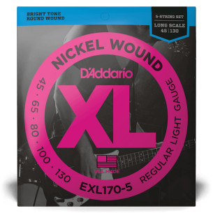 D' Addario EXL170-5 NICKEL Juego Cuerdas Bajo Eléctrico 5C 45-130 2