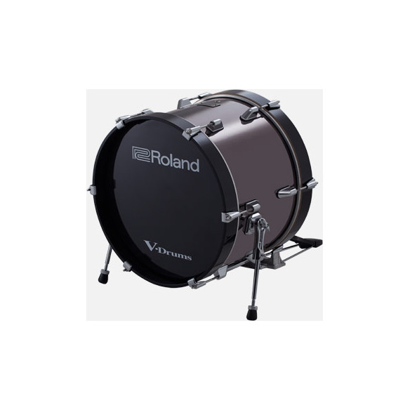 Pad de Bombo Roland KD-180 de 18" para batería electrónica con la apariencia de un bombo acústico.