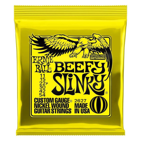 Juego de cuerdas para Guitarra Eléctrica ERNIE BALL Beefy Slinky Nickel Wound 2627 11-54