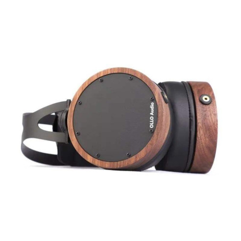 Auriculares de estudio cerrados Ollo Audio S4R fabricados con madera de Nogal, acero inoxidable y piel sintética.