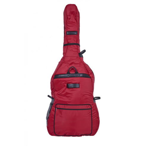 Funda para Contrabajo 4/4 Bam Perfomance PERF1103S en color Rojo, funda impermeable, ligera y con un gran acolchado.