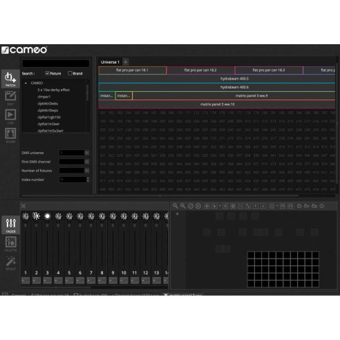 CAMEO ,DVC CUE Interfaz DMX programable de 1024 canales con teclado retroiluminado