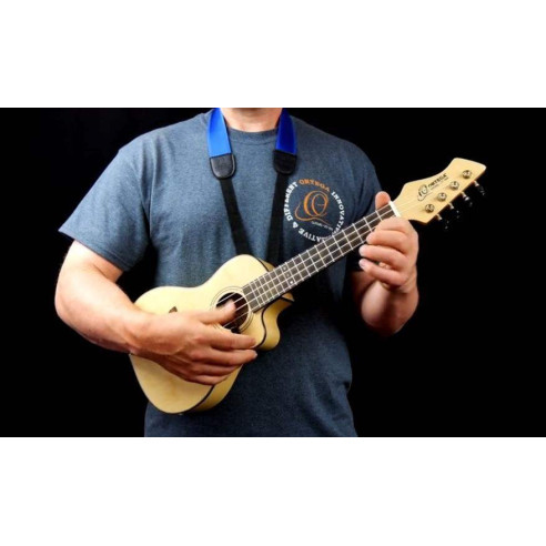 comprar Correa Ukelele ORTEGA OUSHK-BR de nylon marrón,no requiere de enganches que agujereen el instrumento.