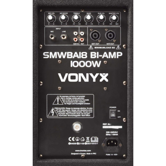 VONYX SMWBA18 Subwoofer Bi-Amplificado 18" 1000W  mas  250+250 W VONYX SMWBA18 Subwoofer Bi-Amplificado 18" 1000W  mas  250+250 W