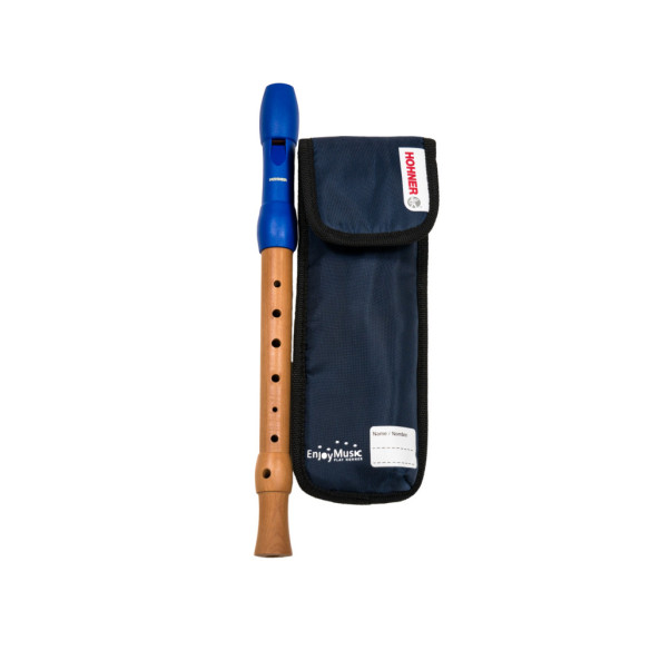 Hohner 9583-2 Flauta Soprano Mixta 3p Dig. Alemana Alegra Azul