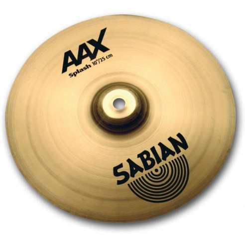 Plato Sabian Splash de 10" de la serie AAX, extremadamente rápido y muy brillante. Corte fuerte y penetrante.