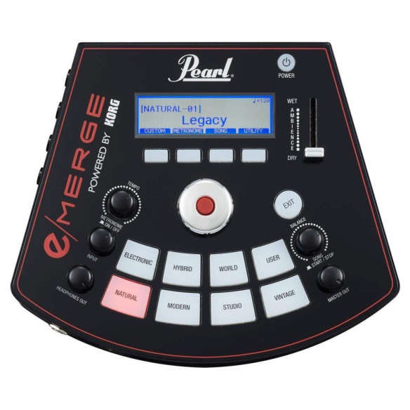 Batería Eléctrónica Pearl E-Merge EM-53HB que incluye un bombo acústico de 18 pulgadas.