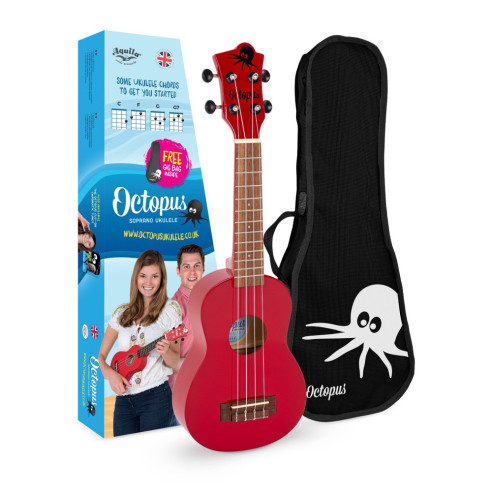 OCTOPUS UK-205CAR Ukelele Soprano Rojo