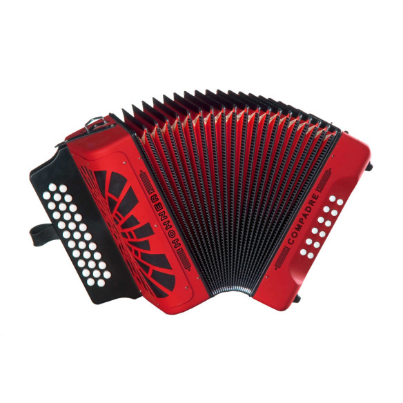 Compadre GCF Rojo A4824 Acordeón de Botones diatónico Compadre GCF Rojo A4824 Acordeón de Botones diatónico