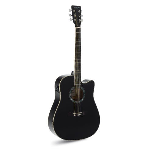 Tennessee Guitarra Acústica Dreadnought Negra Mate 