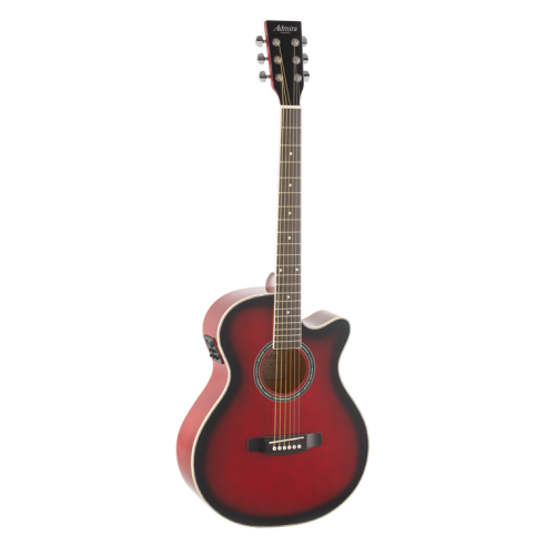 Indiana Guitarra Acústica Mini Jumbo Rojo Brillo