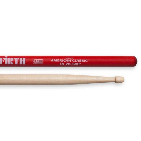 Baquetas Vic Firth 5AVG American Classic Hickory, con mango antideslizante de material extremadamente durable y cómodo.