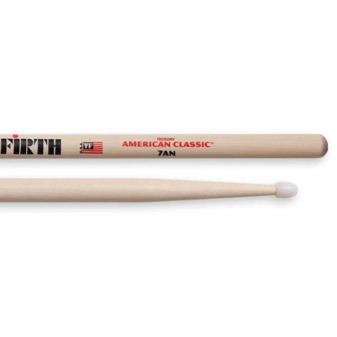 Baquetas Vic Firth 7AN American Classic Hickory Punta de nylon, con cabeza Tear Drop. Para jazz suave y combo.