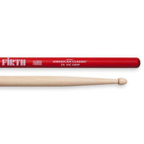 Baquetas Vic Firth 7AVG American Classic Hickory, con mango antideslizante de material extremadamente durable y cómodo.