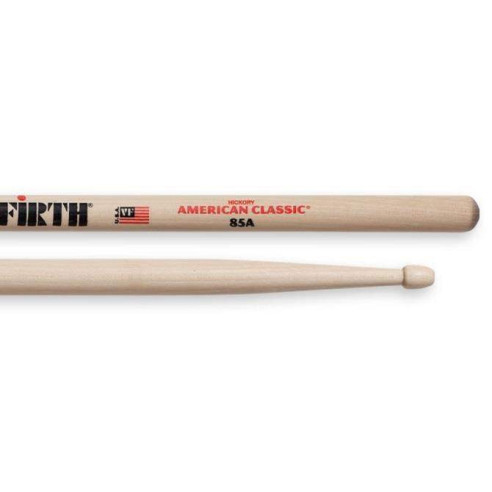 Baquetas Vic Firth 85A American Classic Hickory, combina las medidas de una 8D y una 5A. Gran baqueta de Jazz.