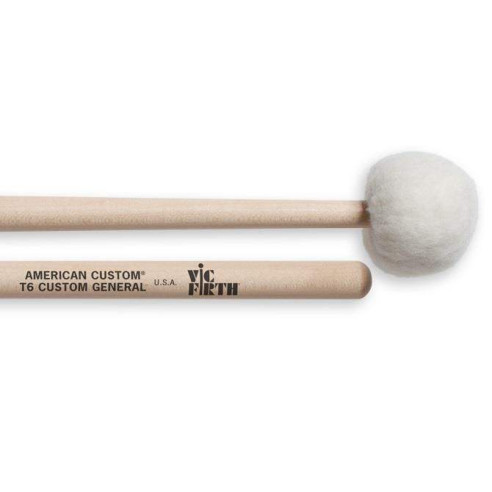 comprar Mazas Vic Firth T6 Custom General Timpani American Custom, más larga y pesada que la T1. Produce un gran sonido.