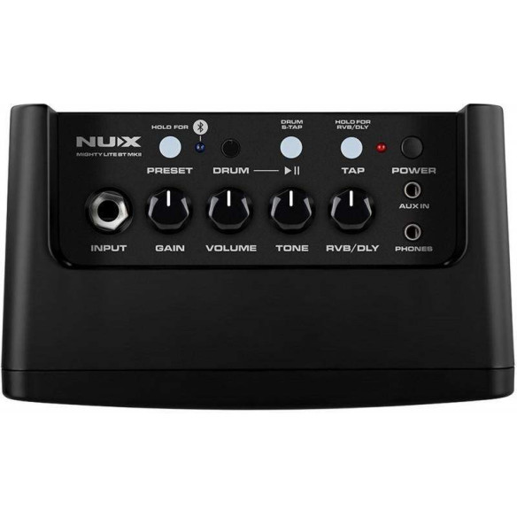 NUX MIGHTY BT Mini Amplificador de guitarra con bluetooth 3 Watts, altavoz de 3 " ,con ritmos,y efectos,