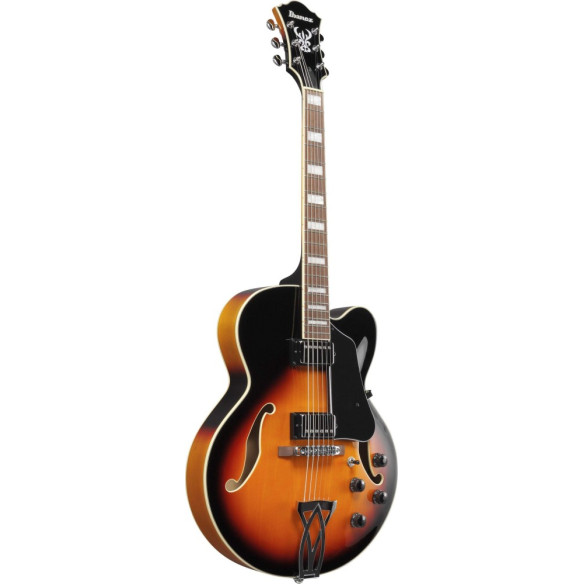 Guitarra eléctrica IBANEZ AF75-BS con tapa, aros y fondo de Tilo, Pastillas Classic Elite y acabado en Brown Sunburst.