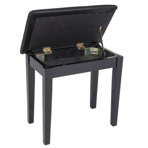 Amadeus BPRA001 Banqueta Fija, Negra mate, con cajón 2