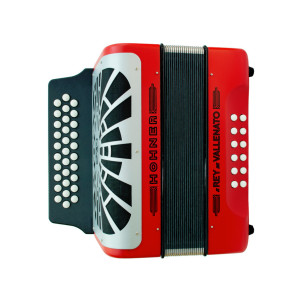 Hohner El Rey del Vallenato GCF Rojo/Plata Acordeón de botones